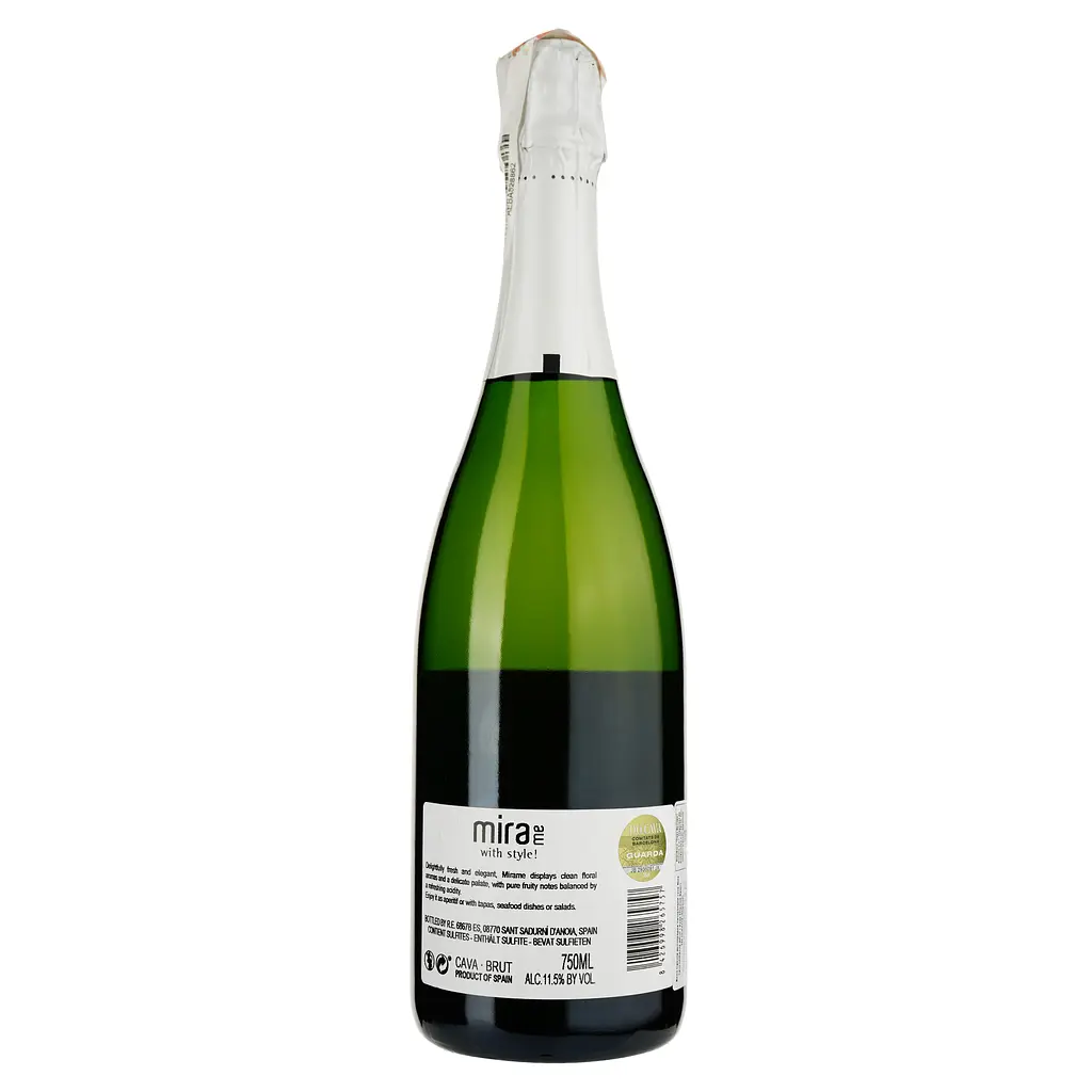 Вино ігристе Mirame Cava Brut, біле, брют, 0,75 л - фото 2