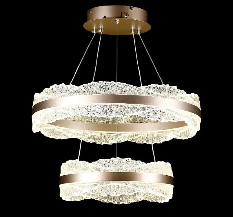Сучасна підвісна LED-люстра Splendid Ray LT9898/2 LED (MK CF) кава з димером і пультом - фото 5