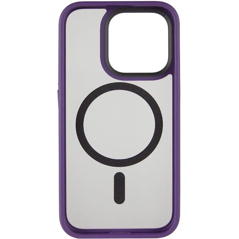 TPU+PC чохол Metal Buttons with MagSafe для Apple iPhone 16 Pro Max (6.9) Темно-фіолетовий / Dark Purple - фото 3