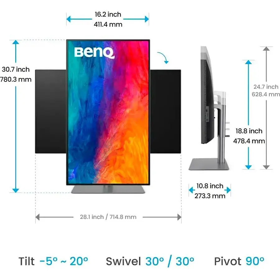 Монітор 32" BenQ PD3225U UHD IPS 60Hz (9H.LLYLA.TBE) - фото 5