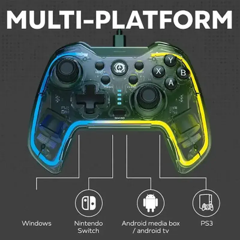 Геймпад Canyon Brighter GP-02 Wired RGB 4in1 PS3/Android BOX-TV/Nintendo Crystal (CND-GP02) - фото 3