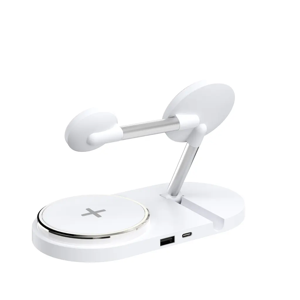 Зарядний пристрій Armorstandart Wireless Charging H101 3 in 1 Magnetic White (ARM78102) - фото 2