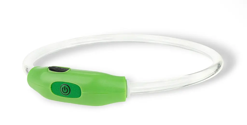 Світлодіодний (LED) нашийник Happet з USB для собак, зелений, 40 см, S (LE09) - фото 4