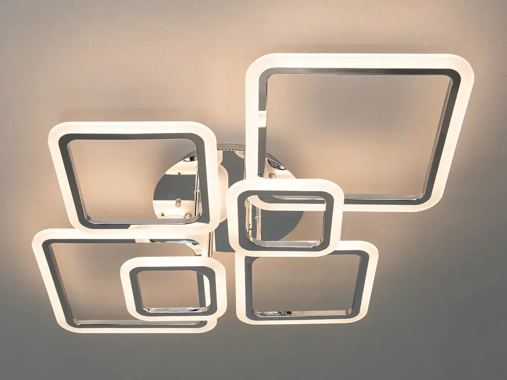 LED люстра смарт светильник с ИК пультом и диммером, 105W, хром - фото 3