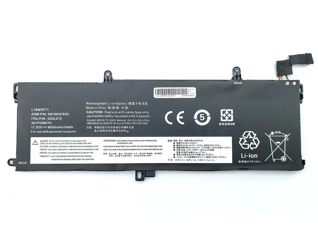 Акумулятор для Lenovo L18M3P71 ThinkPad P53S T590, ThinkPad T15 Gen 1, ThinkPad P15s Gen 1 (L18L3P71 L18S3P71 SB10K97650) (11.55V 4650 mAh) - фото 2