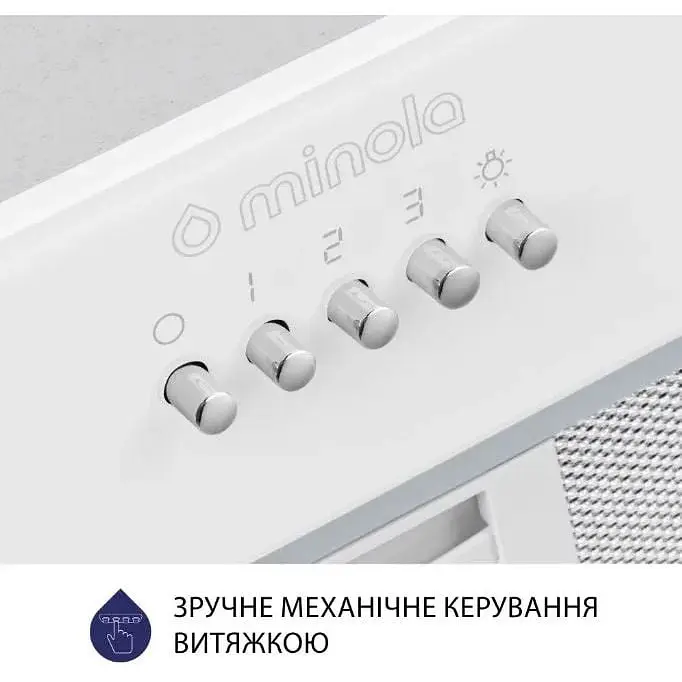 Вытяжка встроенная Minola HBI 5262 WH Glass 700 LED - фото 5