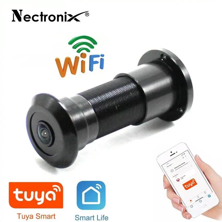 WiFi відеовічко c датчиком руху, підсвіткою і записом Nectronix DW-305W, чорний, Tuya Smart App (100780) - фото 2