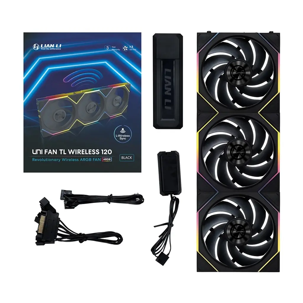 Кулер до корпусу Lian Li Uni Fan TL WIRELESS 120-3, Black (G99.12TL1W3B.00) - фото 8