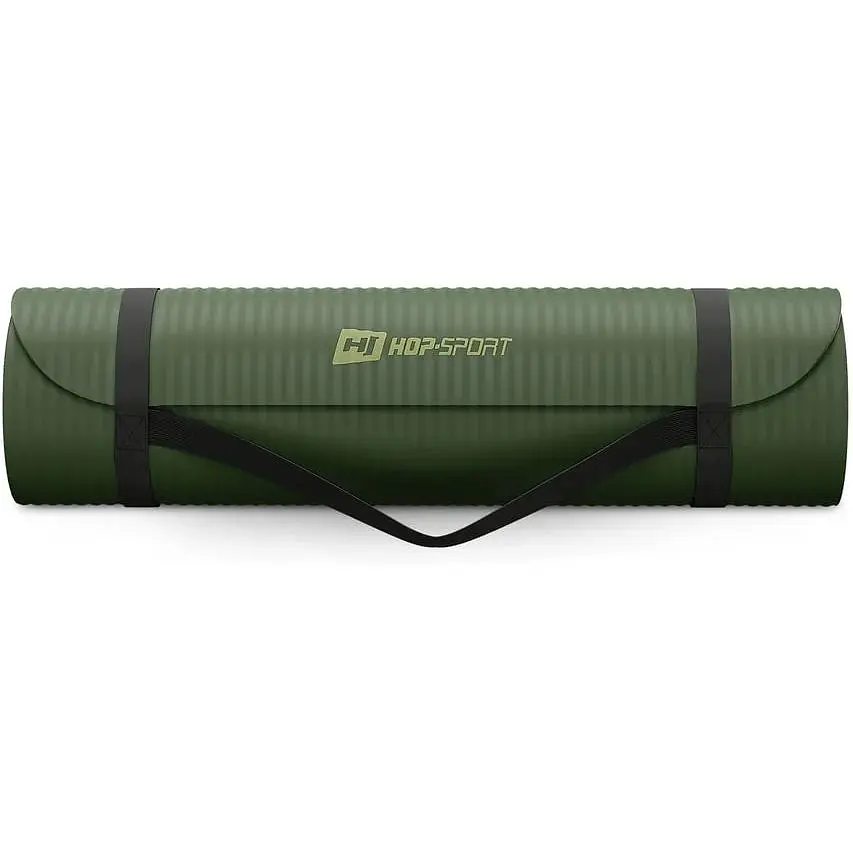 Коврик для йоги Hop-Sport HS-NB010GM NBR 1см темный хаки - фото 8