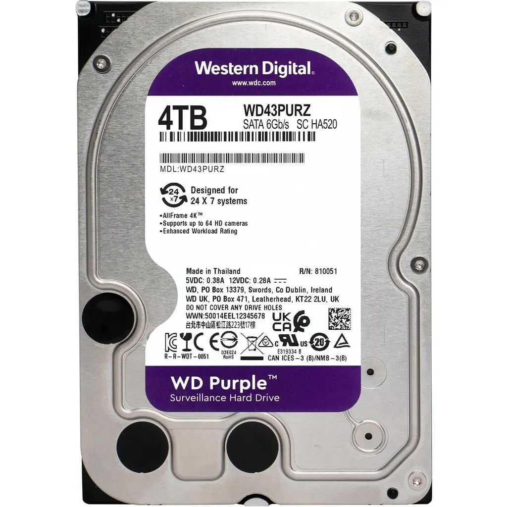 Жесткий диск 3.5` WD Purple 4TB SATA 256MB (WD43PURZ) [141079] - фото 3