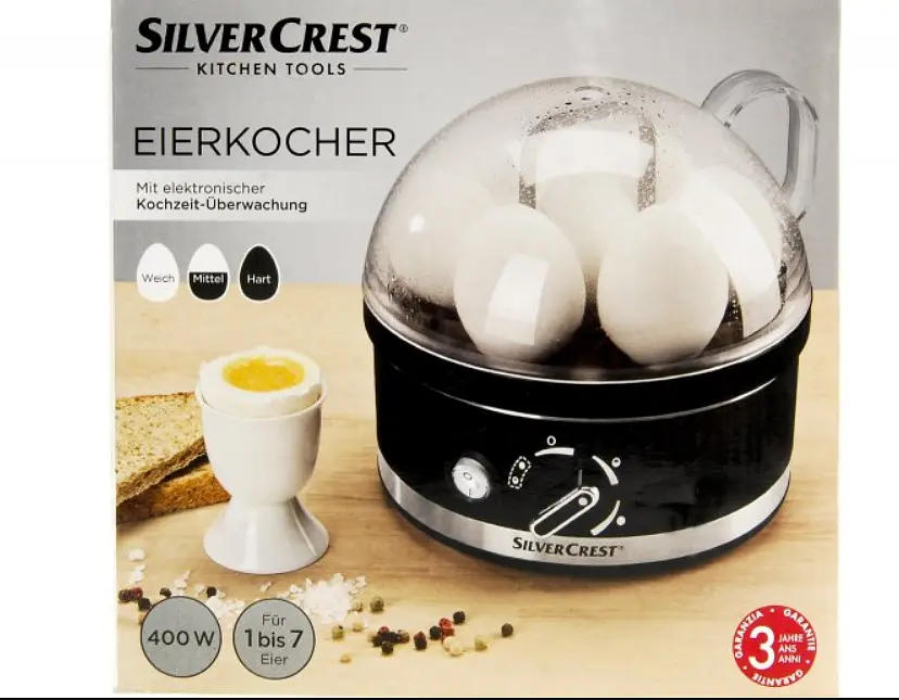 Електрична яєчнарка SilverCrest SED 400 A1 на 6 яєць Німеччина чорний - фото 3