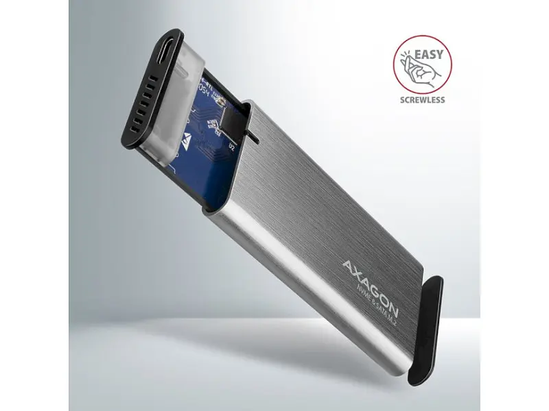 Кишеня для накопичувача AXAGON SuperSpeed+ Raw Box Gray (EEM2-SG2) - фото 5