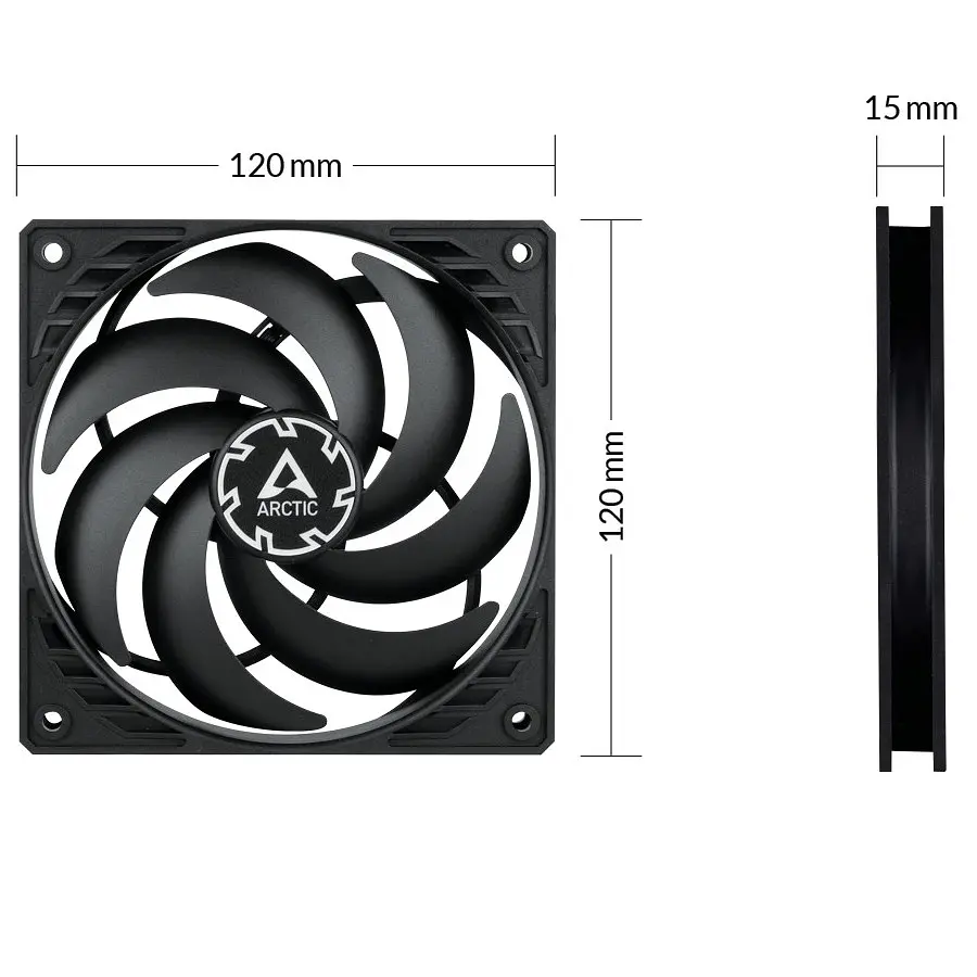 Вентилятор Arctic P12 Slim PWM PST - 3 Pack (ACFAN00275A) - фото 4