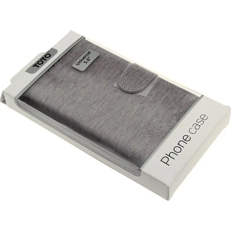 Чехол-книжка Toto Book Silicone Slide Universal Cover 5.6" (№4) Gray - фото 2