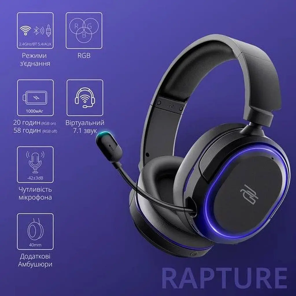 Ігрові навушники Proove Gaming Rapture (APP) Black (GHRPPP010001) [152904] - фото 5