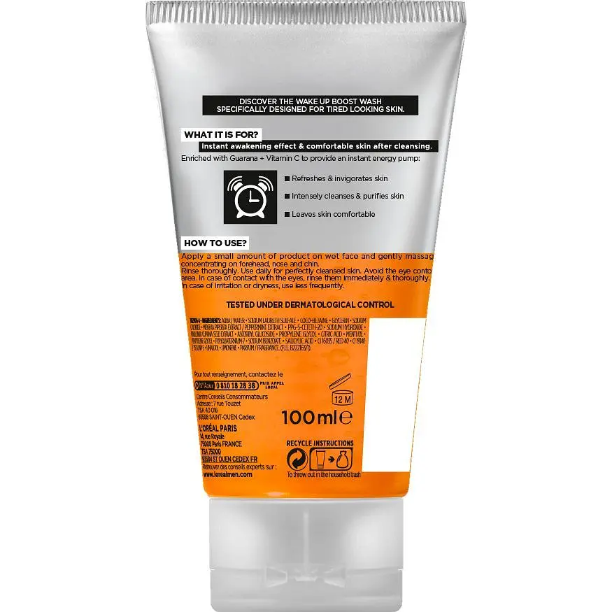 Гель для вмивання очищуючий пробуджуючий L'Oreal Paris Гідра енергетик Men Expert 100 мл - фото 2