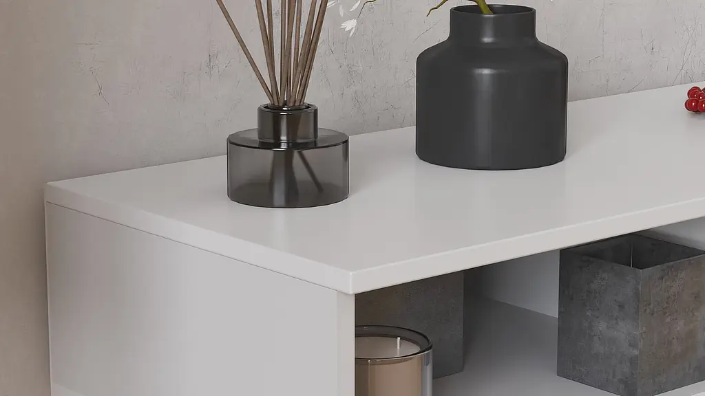 Тумба под телевизор Кентукки Ferrum-decor 45x139x38 Черный металл ДСП Белый 16 мм (FRD-106733) - фото 2