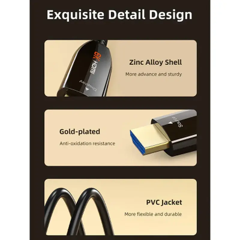 Кабель мультимедійний HDMI M to HDMI M 100.0m V2.1 AOC Cabletime (CA914555) - фото 5