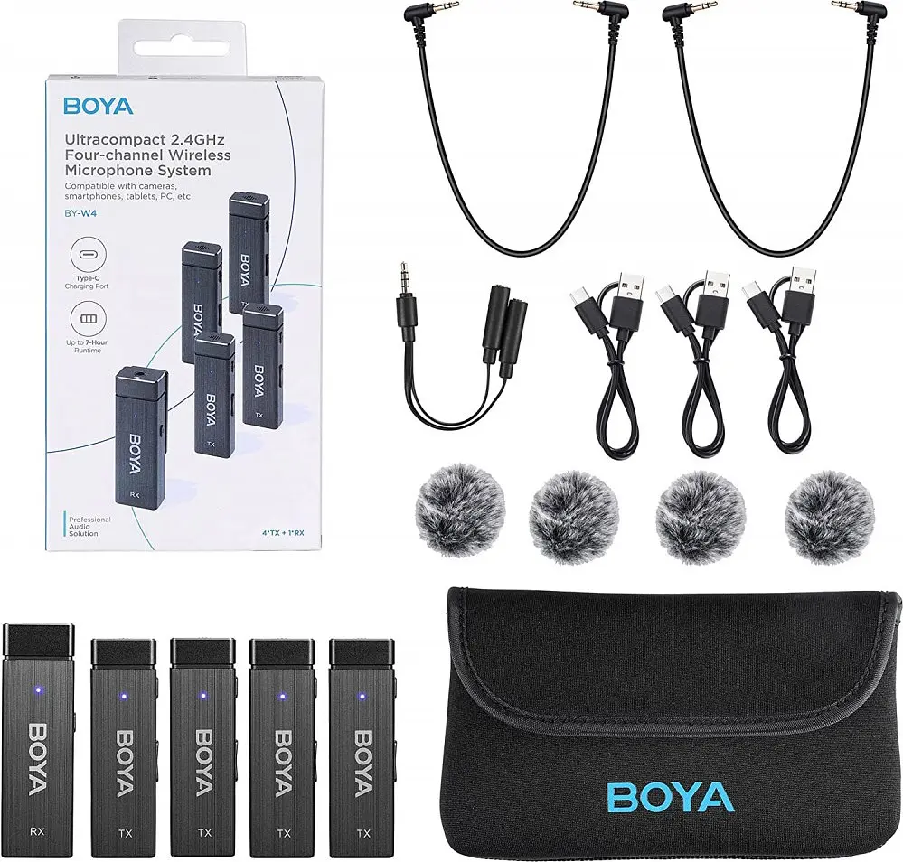 Беспроводная микрофонная система четырехканальная Boya BY-W4 [86218] - фото 3