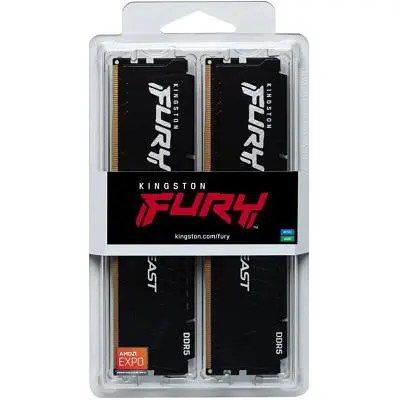 Модуль памяти для компьютера DDR5 64GB (2x32GB) 5600 MHz Fury Beast Black Kingston Fury (ex.HyperX) (KF556C36BBE2K2-64) - фото 5