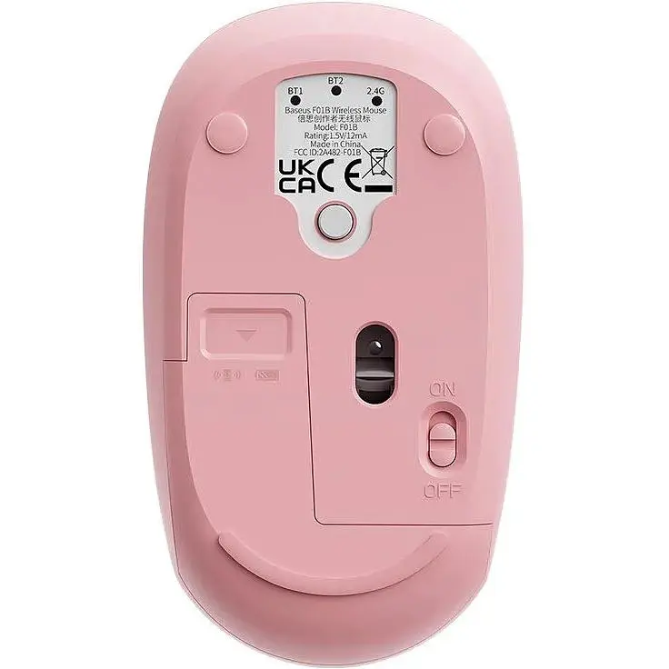 Мышь Baseus F01B Tri-Mode Wireless Mouse розовая - фото 4