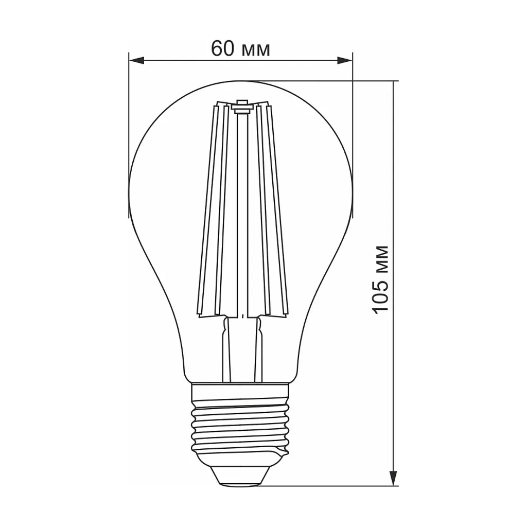 Лампочка Videx Filament A60FF 08W E27 1200K (VL-A60FF-08271) - фото 3
