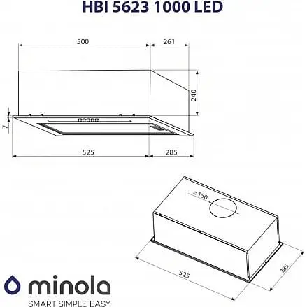 Вытяжка встроенная Minola HBI 5623 I 1000 LED - фото 2