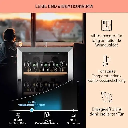 Винний холодильник Klarstein Vinamour 66 Duo (10041394) - фото 4