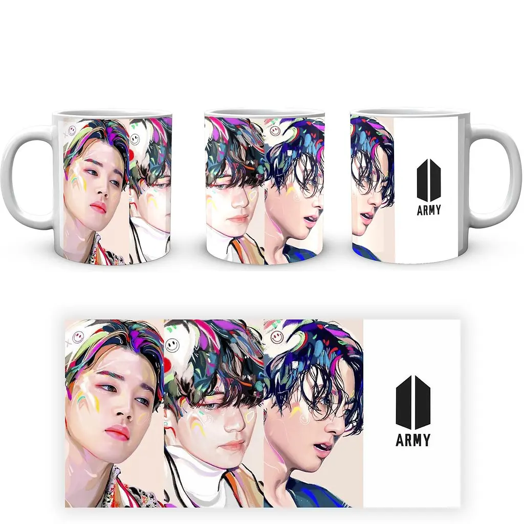 Кухоль GeekLand Bangtan Boys BTS Малюнок Яскраве волосся Army CP 04.481.300 330 мл білий - фото 3