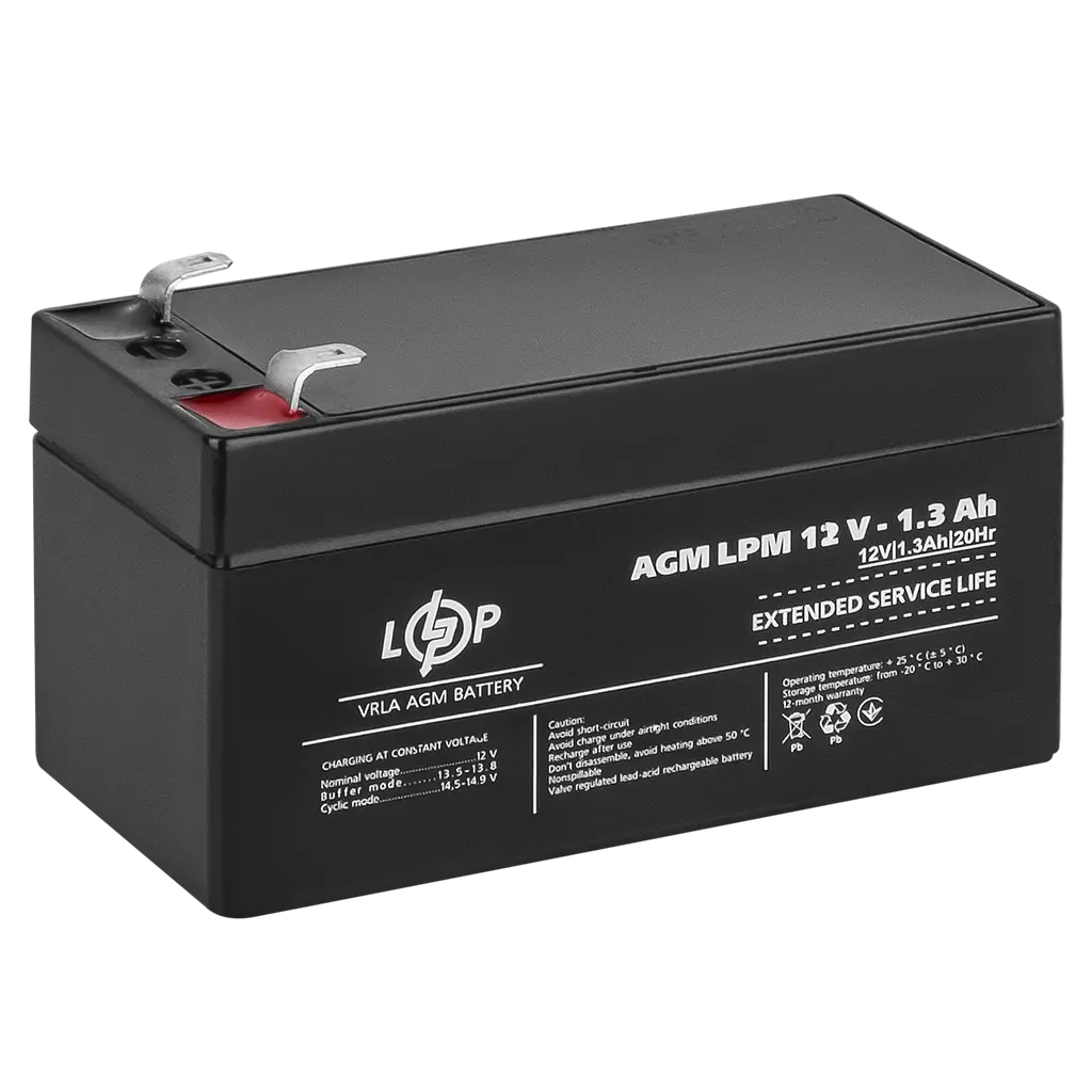Акумулятор AGM LPM 12V - 1.3 Ah - фото 4