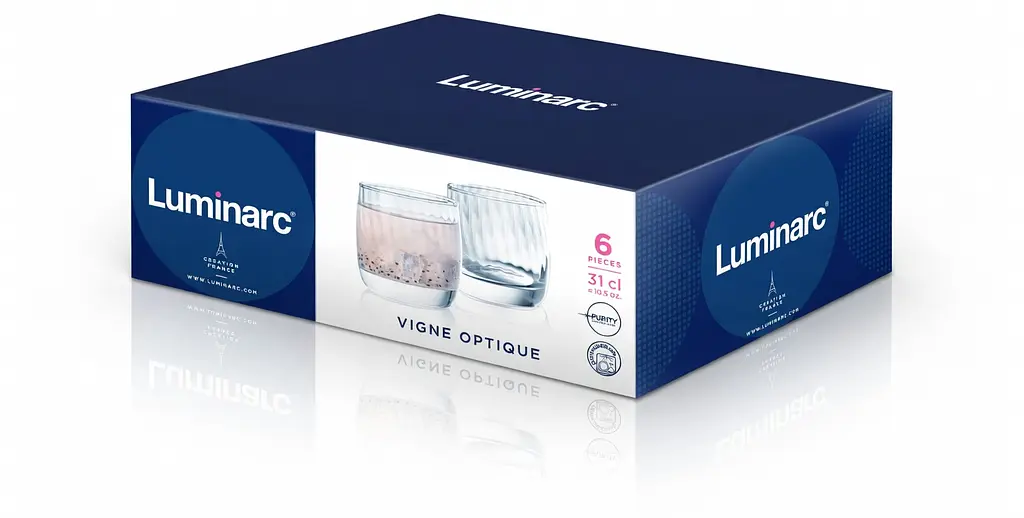 Набор стаканов Luminarc Vigne Optique низкие стеклянные для напитков 310 мл 6 шт (X0831) - фото 2