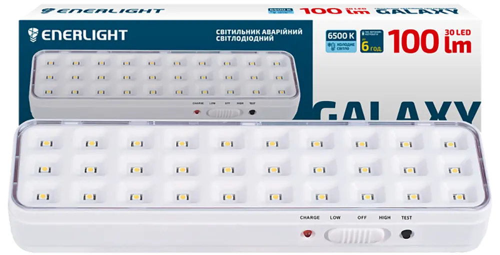Світильник аварійний Enerlight Galaxy 100 Лм 6500 К Li 3.7 В 1.2 А/год (GALAXY100SMD12C) - фото 4