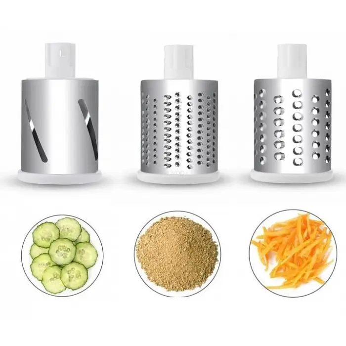 Овощерезка ручная мультислайсер Tabletop Drum Grater DL78 Терка для овощей и фруктов 3 насадки Красная - фото 3