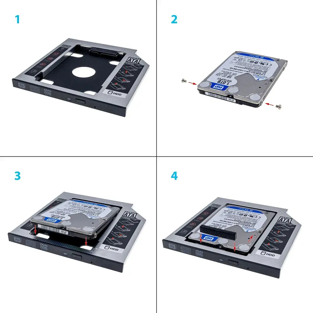 Фрейм-перехідник Grand-X HDD 2,5'' SATA2/SATA3 Slim 9,5mm (HDC-24С) - фото 4