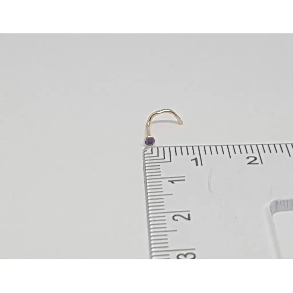 Золотая серьга-пирсинг в нос Dear с фианитом.1024.1 Фиолетовый - фото 4