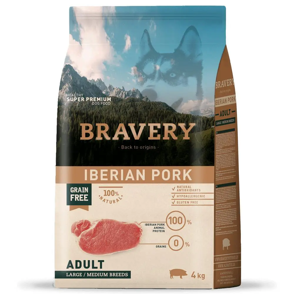 Сухий корм для собак cередніх та великих порід BRAVERY Iberian Pork Large/Medium Adult з іберійською свининою 4 кг