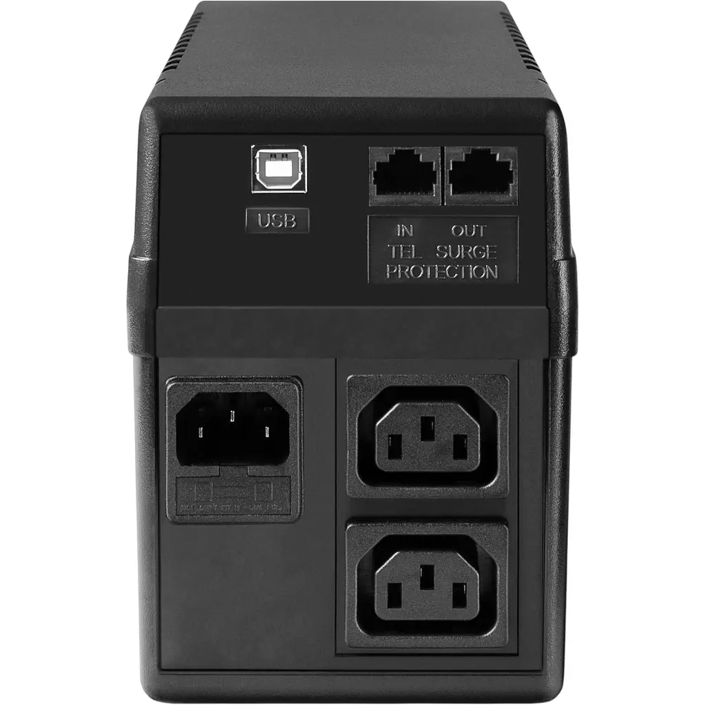 Джерело безперебійного живлення PowerCom BNT-800AP Black, 800VA, 480W, лінійно-інтерактивний, AVR, 2 розетки (IEC), захист RJ45 - фото 3