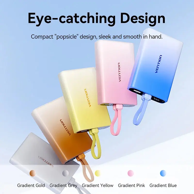 Універсальна мобільна батарея Vention 10000mAh 22,5W PD, USB-A, USB-C In/Out, Lightning In/Out, Синій - фото 5