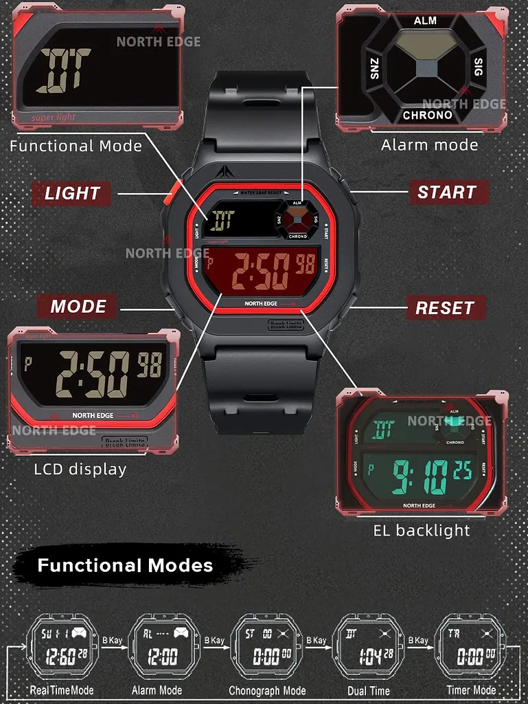 Годинник North Edge X1 5BAR - фото 3