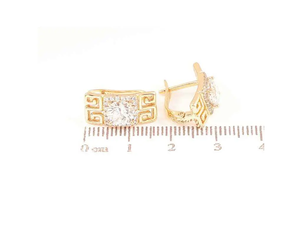 Сережки Xuping англійська застібка Позолота 18K "Різьблений візерунок з фіанітами" 268864 - фото 2