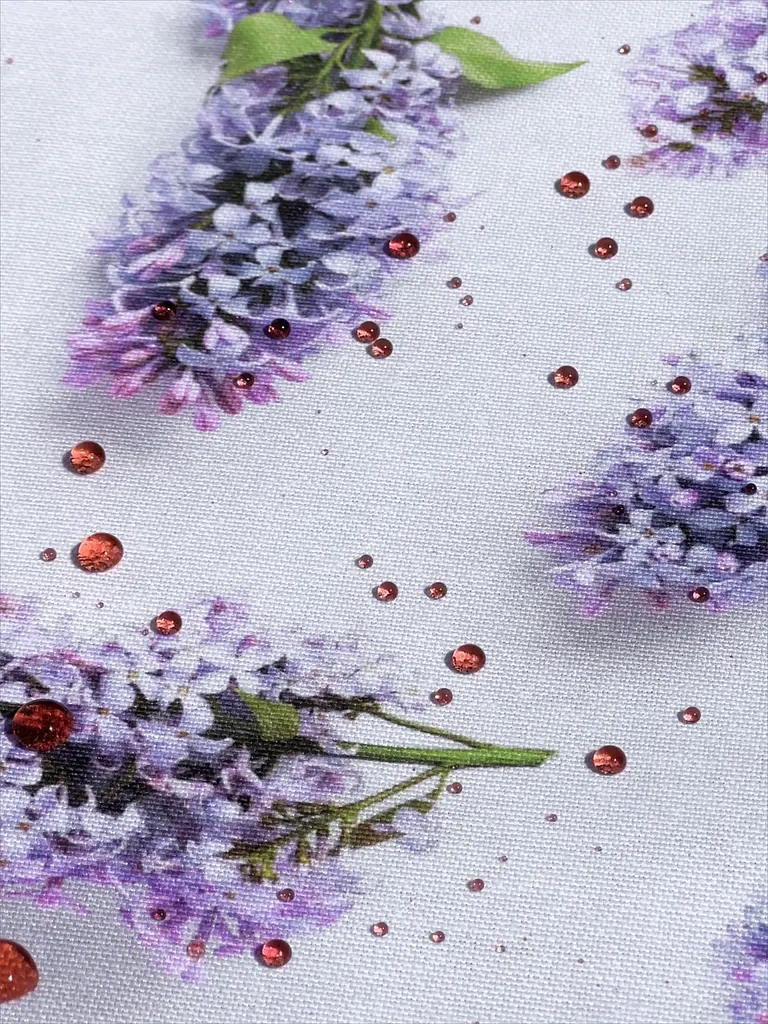 Водоотталкивающая Скатерть с 3D принтом Сирень 400х180 см Сиреневый - фото 7