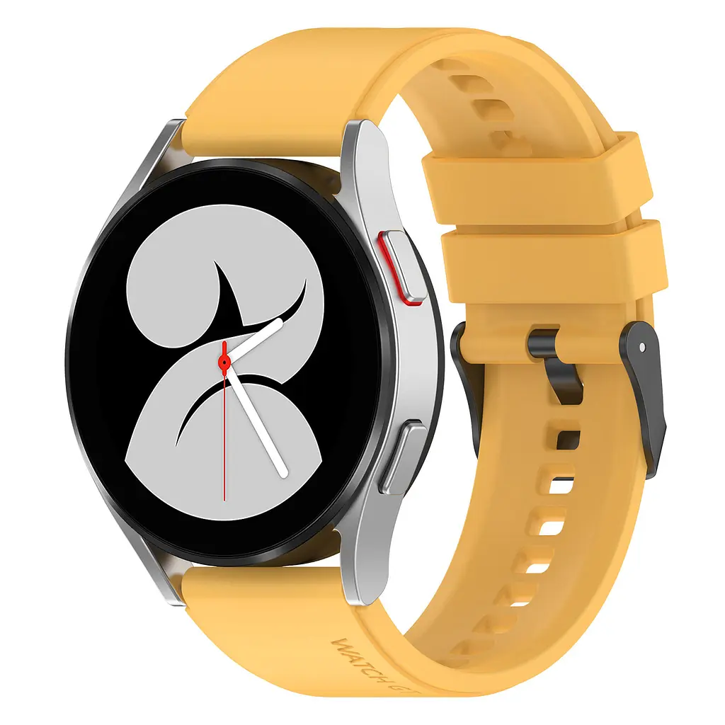Ремінець для Samsung Galaxy Watch 4 44mm - жовтий ширина кріплення 20мм силікон Watchbands GT (W45-4WB54604168) - фото 2