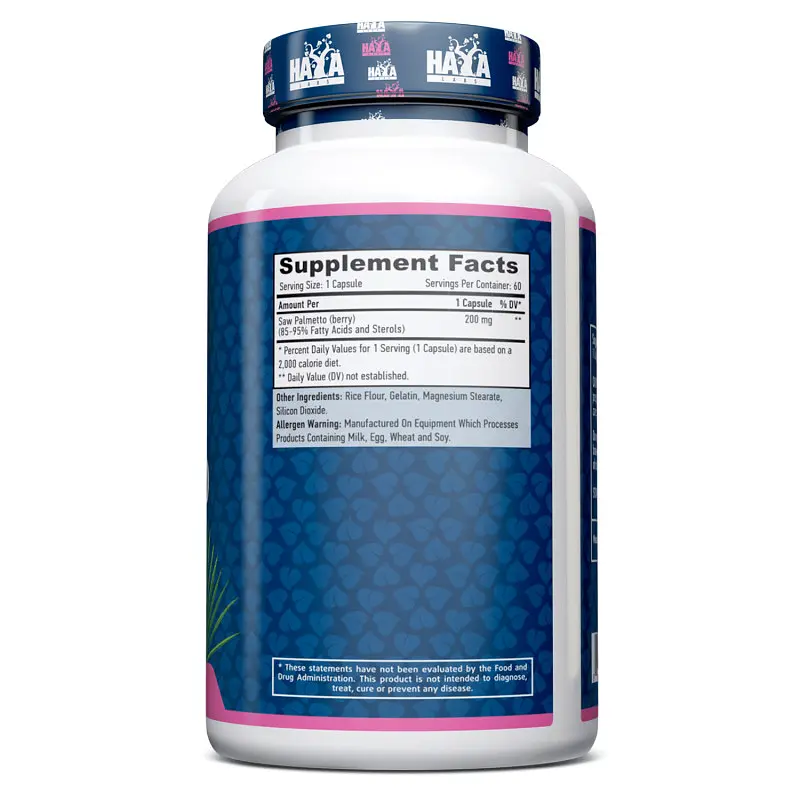 Натуральна добавка Haya Labs Saw Palmetto 200 mg, 60 капсул - фото 2