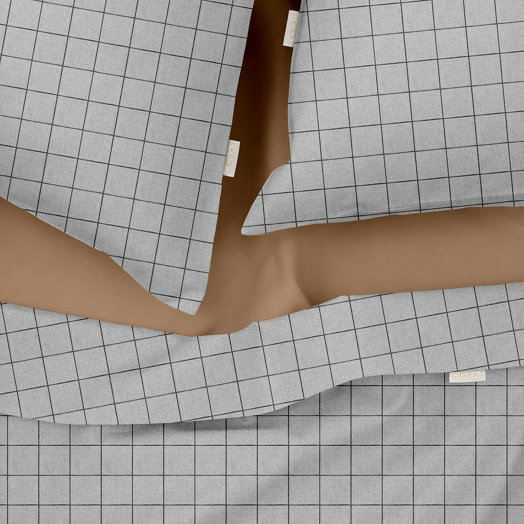 Комплект постільної білизни Cosas Grey geometry CS2 Євро сірий (CellAshgrey_14Brown_200) - фото 3