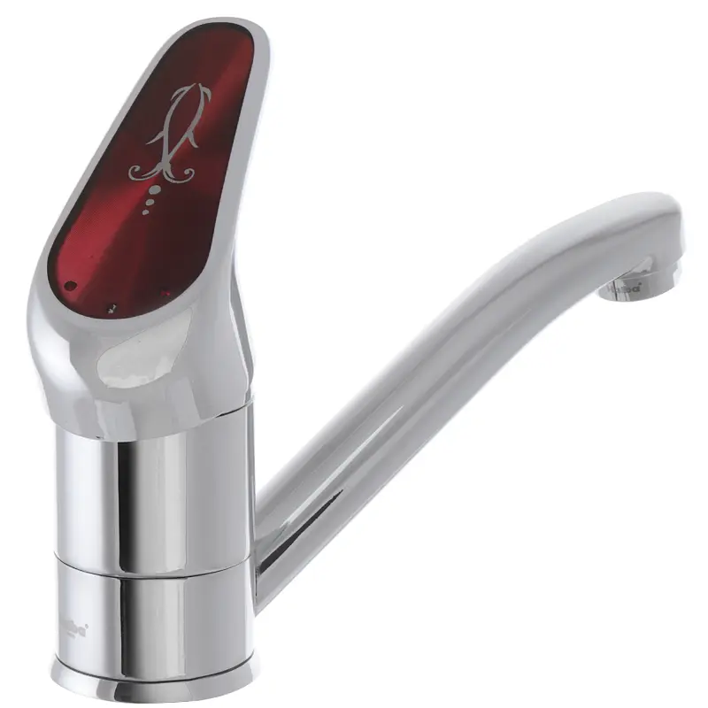 Смеситель для умывальника Haiba Magic 004 с красной ручкой HB0690 Хром - фото 4