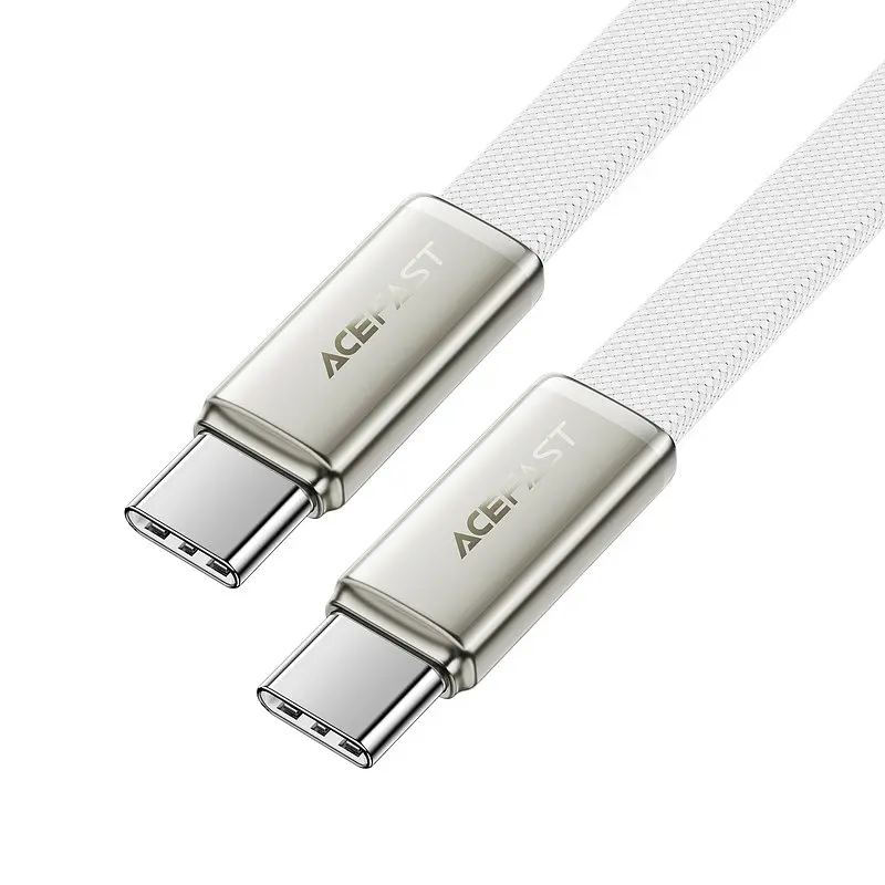 Кабель ACEFAST C24-03, Type-C to Type-C, 60W, 3A, 1.2m, Braided wire, Zinc alloy + TPE connectors, Білий - фото 3
