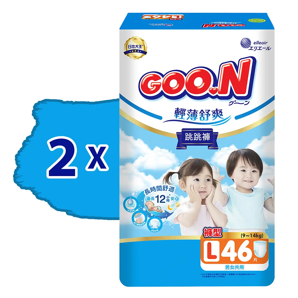 Трусики-підгузки Goo.N Slim & Comfortable (розмір 4(L), 9-14 кг, 92 шт) (21001092-2) - фото 2