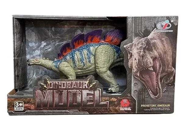 Фігурка динозавра Стегозавр, що рухається, Dino Toys 55125, червоно-зелений