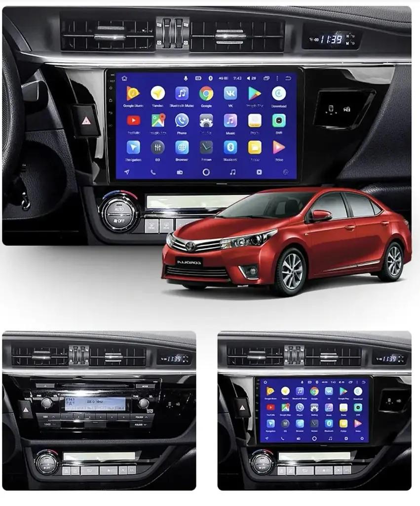 Штатна автомагнітола XPRO Toyota Corolla 2014-2016 (10") Android 10.1 (4/32) чорний (MER-14140_5615) - фото 2