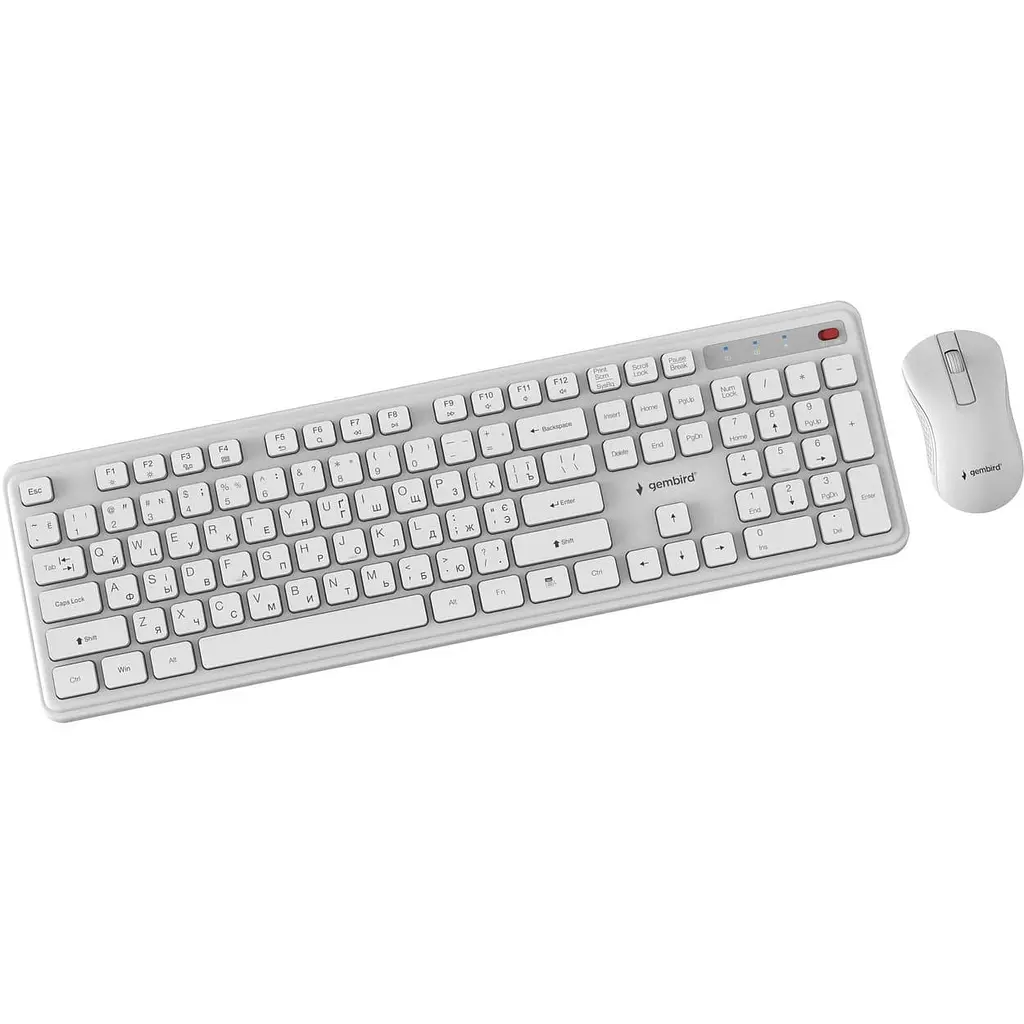 Комплект (Клавіатура та миша) Gembird KBS-WPS-01-W-CYRL White (KBS-WPS-01-W-CYRL) - фото 4
